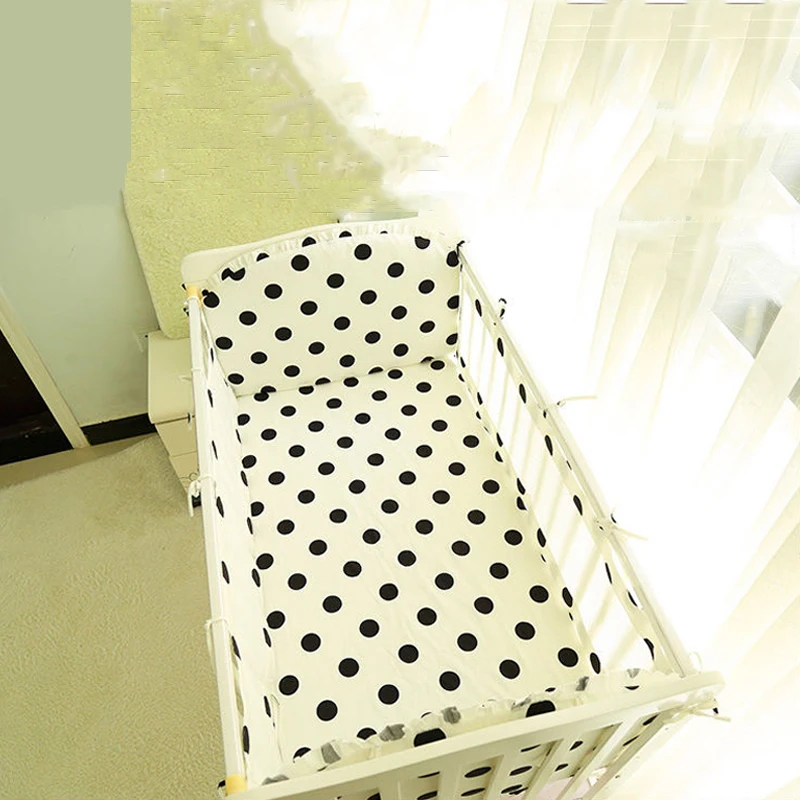 Juego de sábanas envolventes para cuna de verano, ropa de cama de algodón puro para niños, valla de cama lavable extraíble envolvente para cuna anticolisión - imagen 2