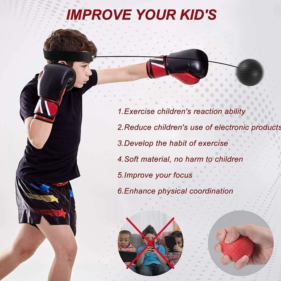 Pelota réflex de Kick Boxing con banda para la cabeza, juguete de lucha, entrenamiento de velocidad, pelota de boxeo, ejercicio de Muay, equipo para niños y adultos, accesorios deportivos - imagen 5