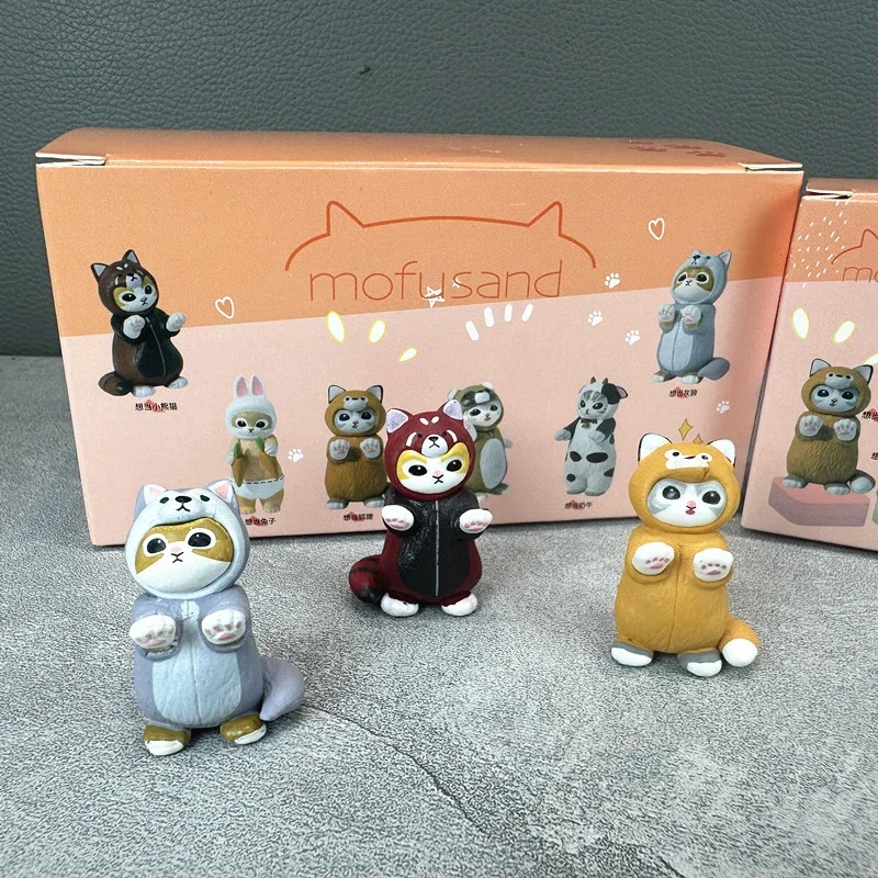 Mofusand-ropa de gatos de imitación de zorro, caja ciega de juguete, figuras de acción bonitas, muñecos de gatito, decoración de escritorio, regalos para niños - imagen 3