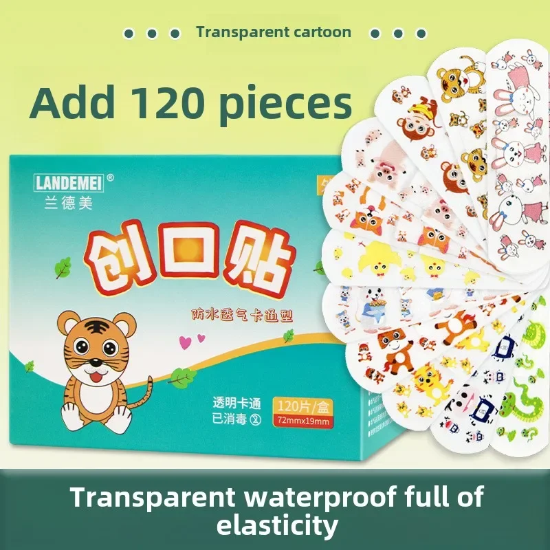 120 unids/caja tirita de dibujos animados lindo Mini niños transpirable transparente impermeable vendaje médico Ok vendajes parche hemostático