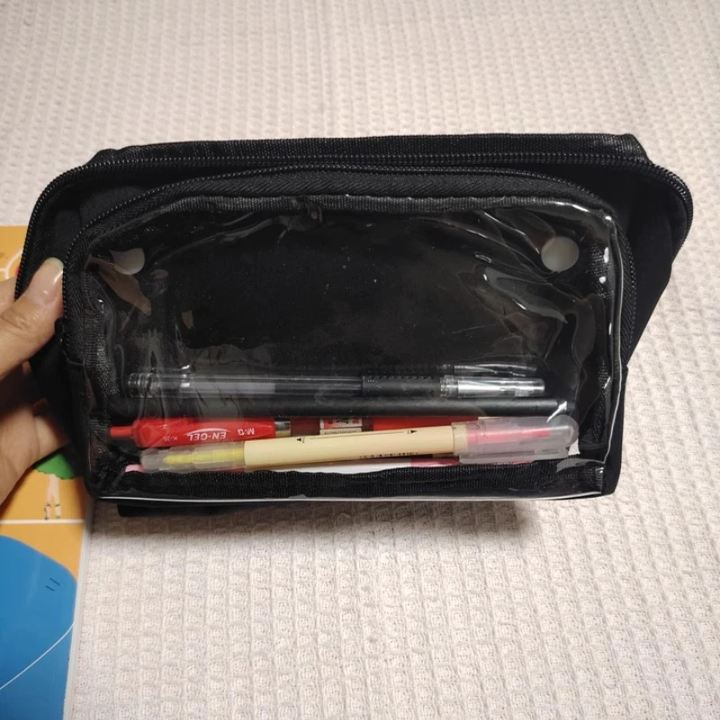 Nueva bolsa de lápices de gran capacidad desmontable de doble cara de 9 capas, bolsa de papelería Reversible para estudiantes, bolsa de almacenamiento multifuncional - imagen 2