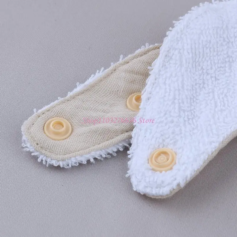 R6FD Baby Muslin Algodón Alimentando Burp Both Button Ajetable Botón Bandana Bufanda - imagen 5