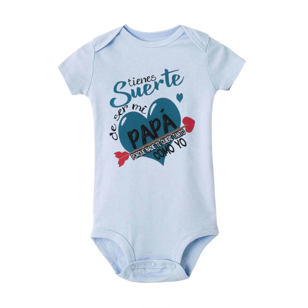 Body divertido con estampado español para bebé recién nacido, ropa de verano de manga corta para niño y niña, mono para gatear - imagen 4