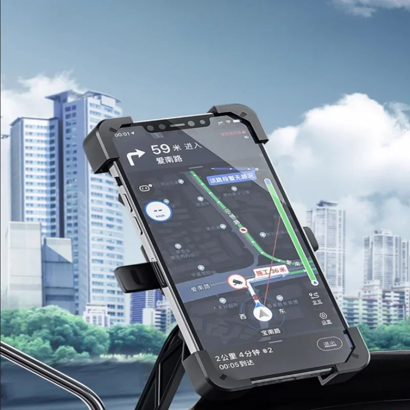 Soporte para teléfono Soporte para teléfono móvil giratorio de 360 grados Soporte para teléfono de motocicleta a prueba de golpes ajustable para teléfono inteligente de 4,8-6,8 pulgadas