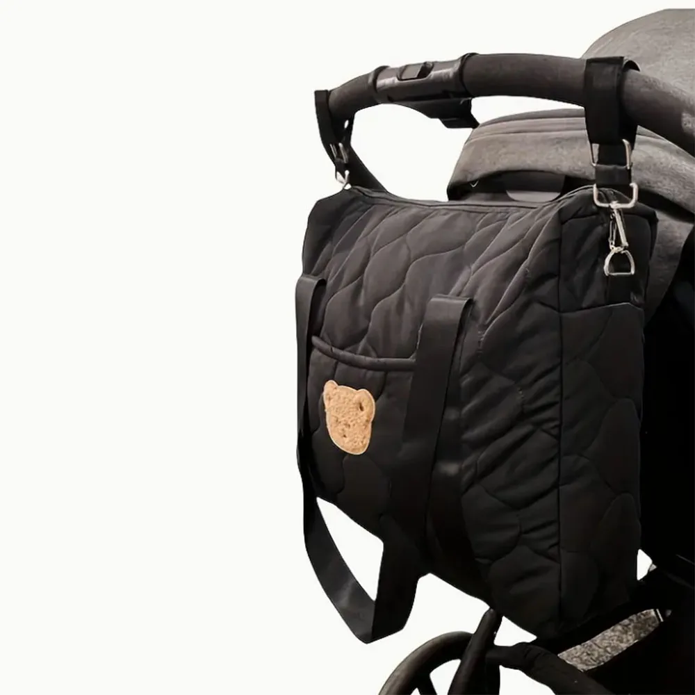 Bandolera parental negra de gran capacidad – Bolsa práctica para padres