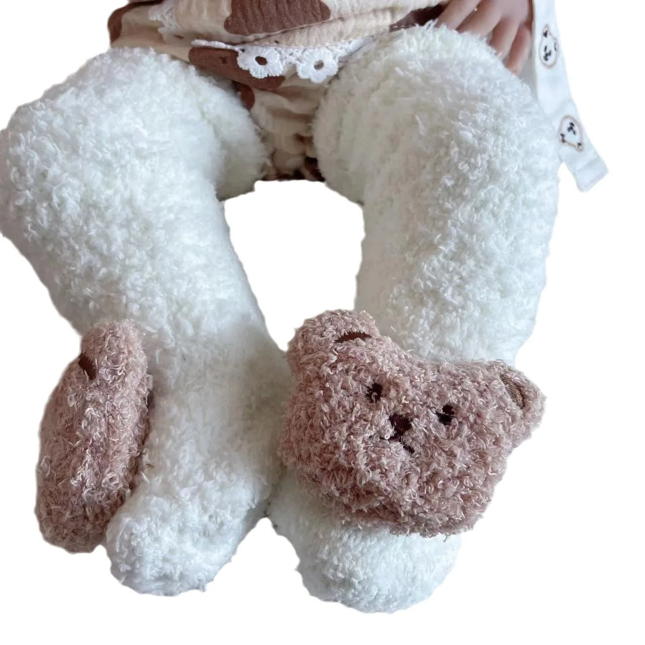Calcetines de bebé de otoño e invierno para recién nacido, calcetines cálidos de felpa gruesa para el suelo del bebé, bonitos calcetines antideslizantes para aprender a caminar con muñecas - imagen 3