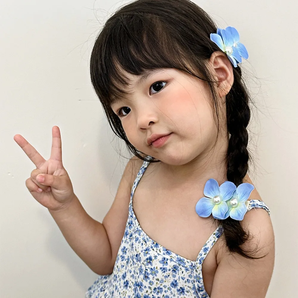 Pinza para el pelo Phalaenopsis flor pico de pato Clip lindo DIY dulce doble flor perla horquilla mariposa orquídea flor flequillo Clip LATERAL - imagen 5