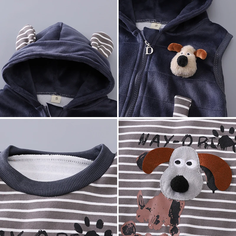 Conjunto otoño invierno para bebé con chaleco lana y estampado perro - imagen 4