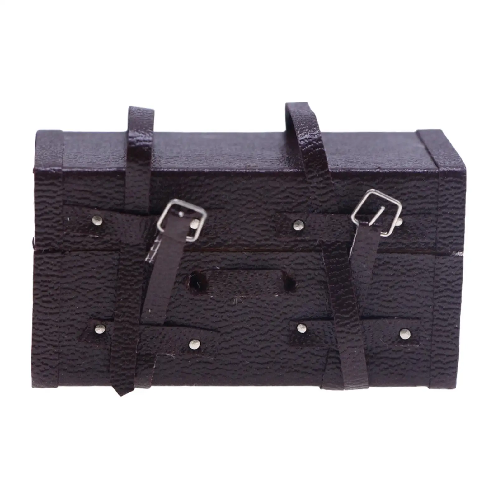 Miniature Dollhouse Suitcase 1/12 Scale Classical Mini Trunk Case for Micro Landscape Pretend Toys Diorama Photo Props Accessory