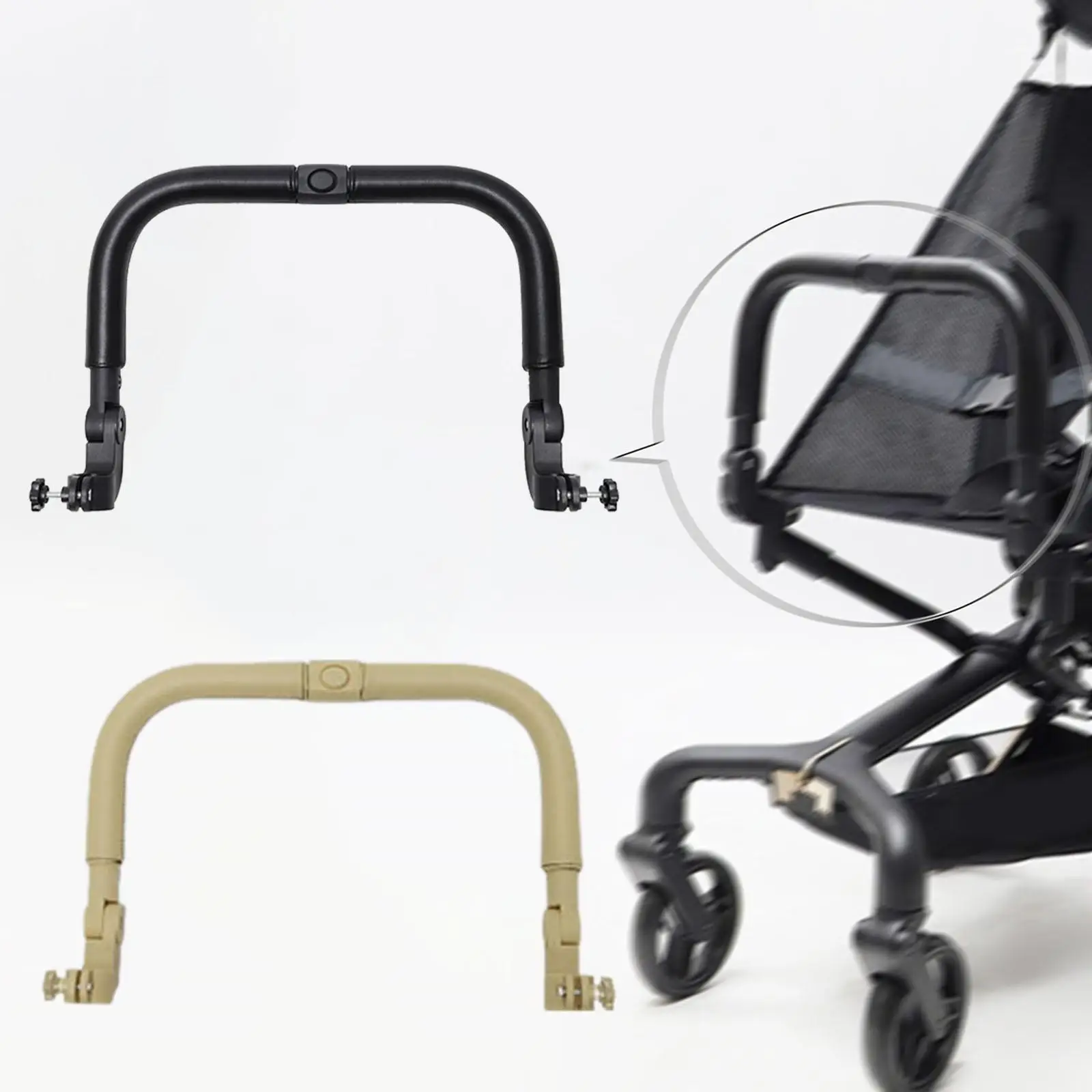 Barra soporte para cochecito con mango seguridad PU desmontable - imagen 5