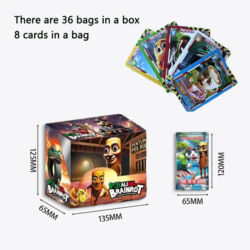 288 Uds. Tarjetas italianas Brainrot Tung Tung Sahur figura de juguete de cartas Tralalero Tralala juego de tarjetas modelo colección de regalos para niños - imagen 2