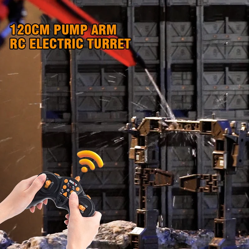 Huina 1381 RC bomba de cemento camión coche aleación 1/18 11CH construcción con control remoto pulverización ingeniería de agua vehículo juguetes Navidad - imagen 2