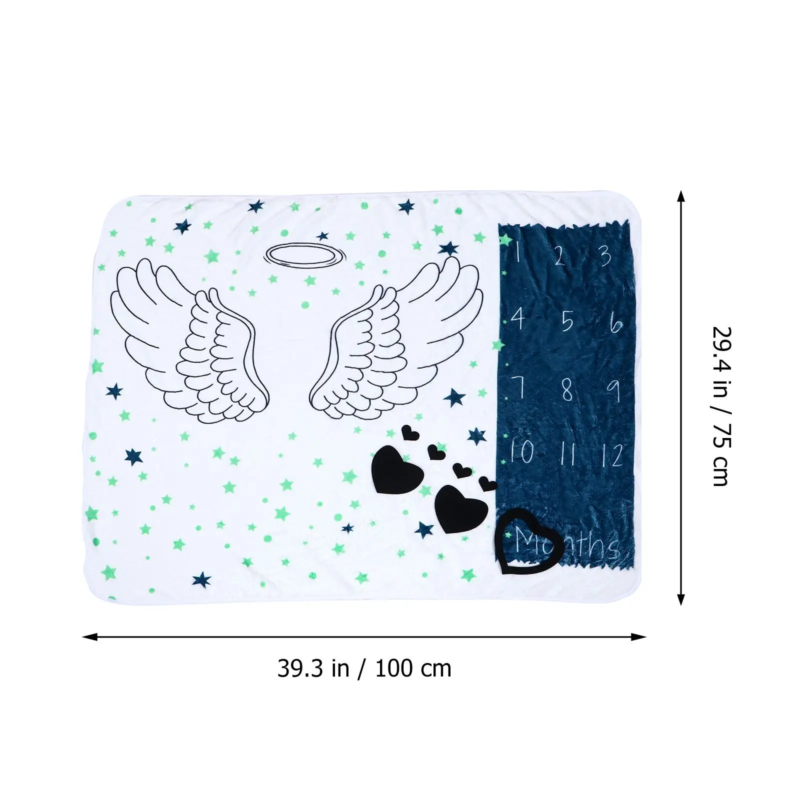 Manta para fotografía mensual, accesorios para bebés, tarjeta de memoria de 1 a 12 meses, mantas para fotografía infantil, Material de franela, diseño de respiración - imagen 5