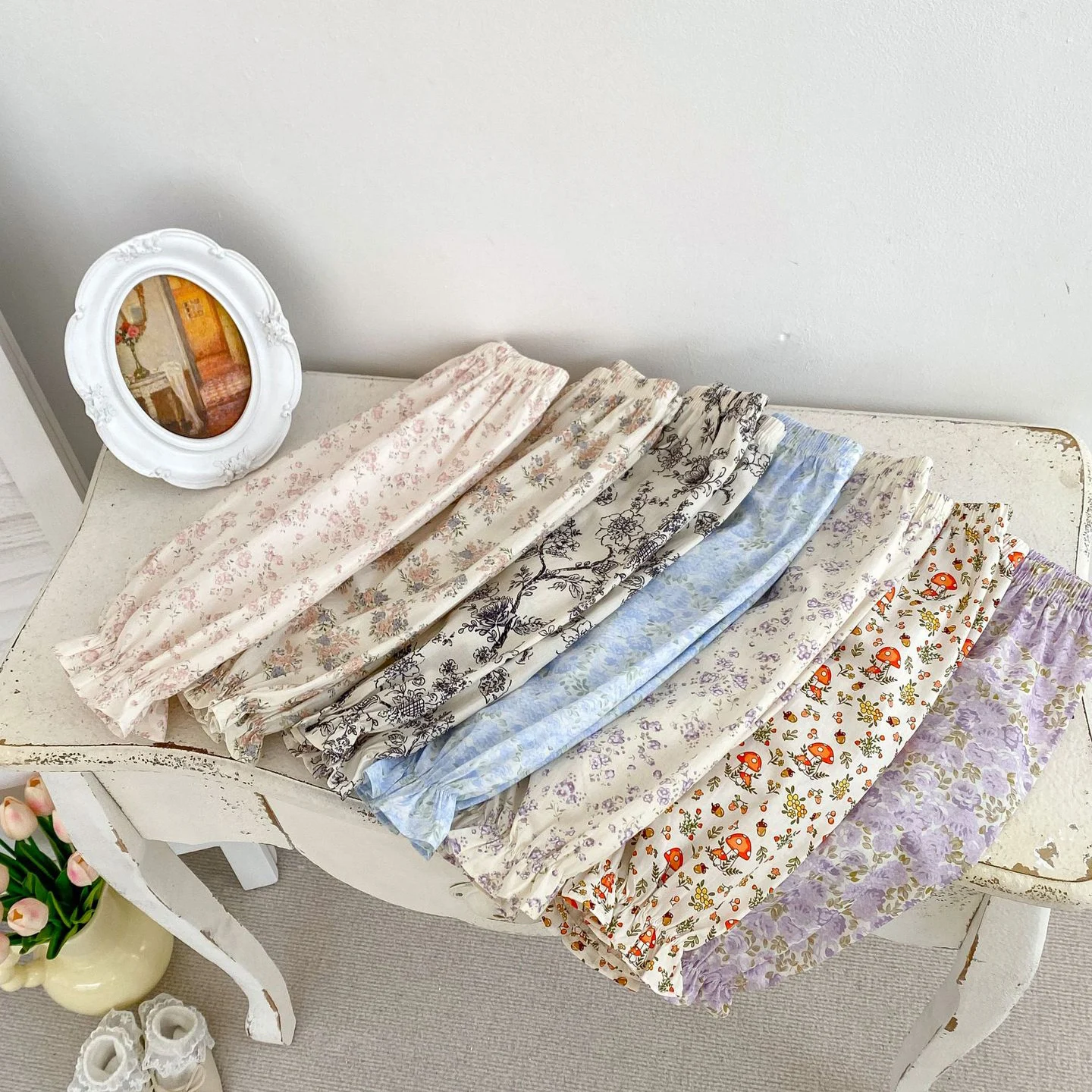 Pantalones finos de verano para bebé, pantalones antimosquitos de algodón para niñas, pantalones para niños, pantalones holgados con estampado de flores para bebé 2024 - imagen 3