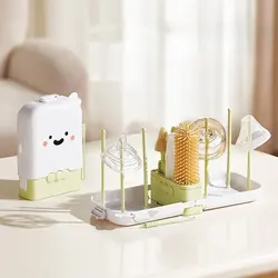 Cepillo silicona biberón y pajita bebé – Set portátil multifuncional