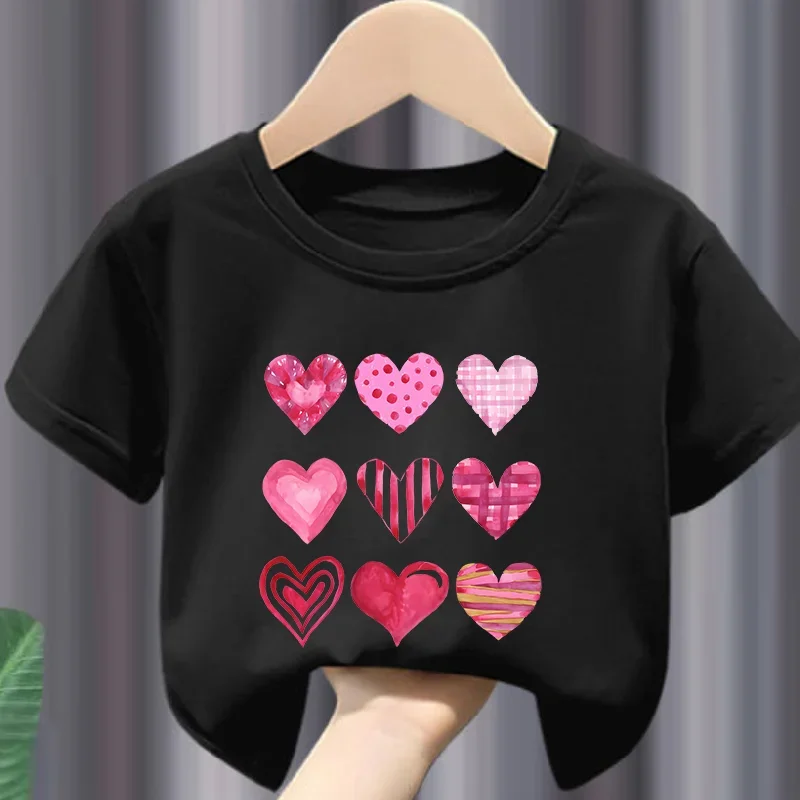 Chocolate Camiseta manga corta estampado corazones para niñas verano - imagen 5