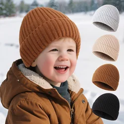 Gorro bebé de punto térmico para otoño e invierno, protección auditiva
