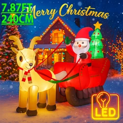 Trineo inflable de Reno con luces LED para Navidad