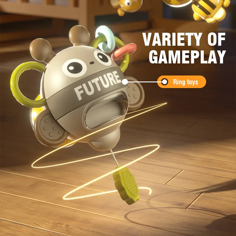 Cochecito de bebé de juguete, cuna móvil para bebé, campana para cama de bebé, sonajero, juguetes para bebé de 0 a 36 meses, juguetes colgantes con forma de Animal de abeja móvil para bebé - imagen 3