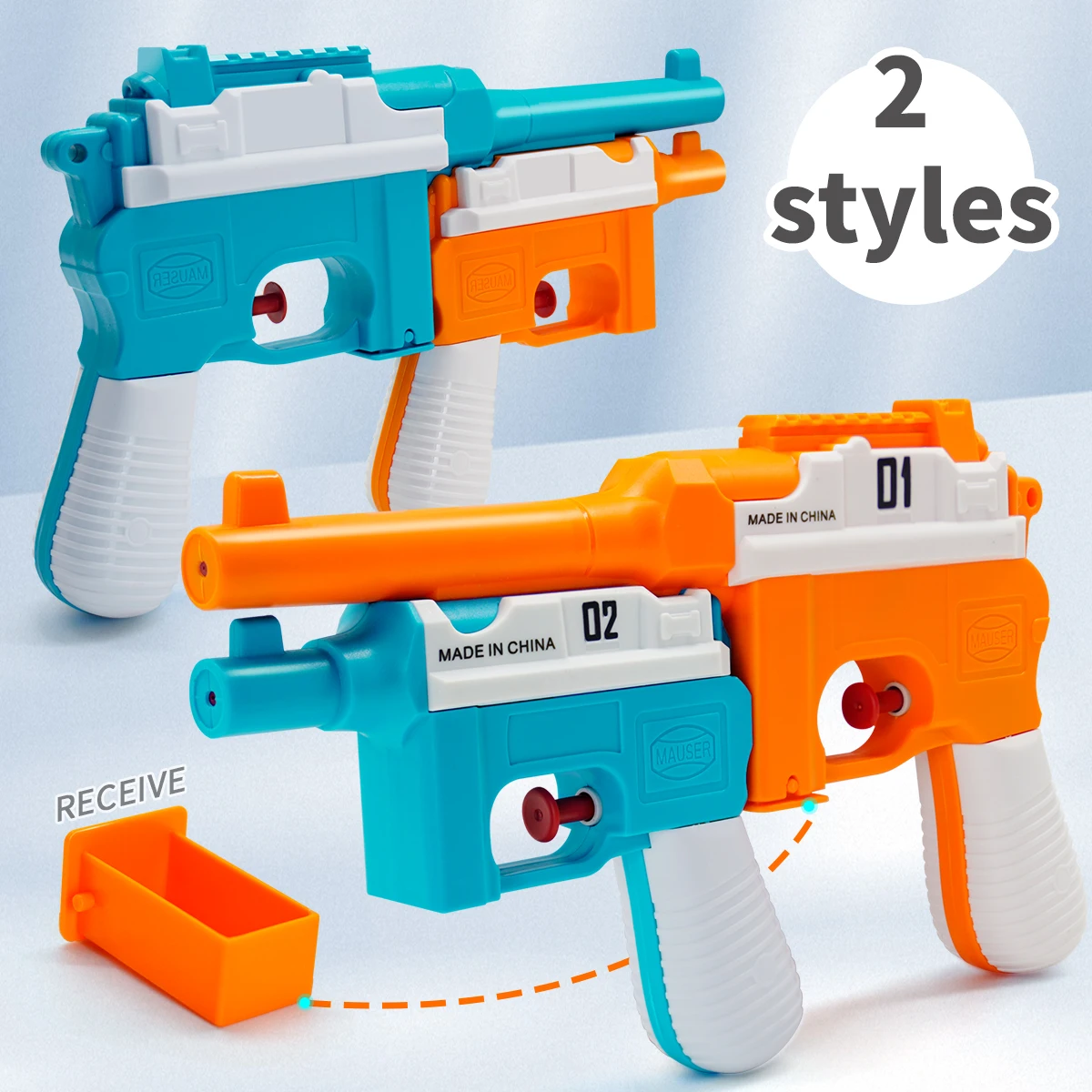 Pistola de agua Mauser desmontable – Juguete con compartimento secreto - imagen 4
