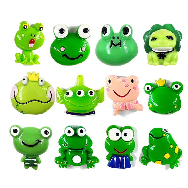 Imán de rana para nevera, dibujos animados de ranas verdes, artesanía de resina, pizarra blanca de animales, mensaje para nevera, accesorios de decoración DIY para el hogar