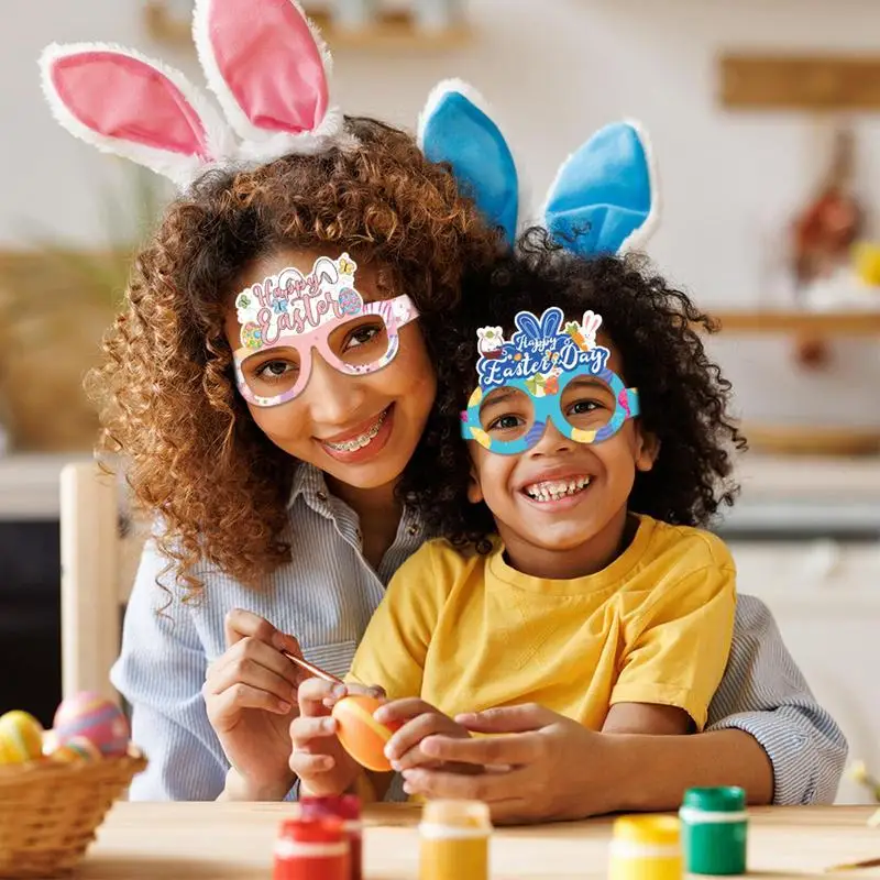 Gafas de papel de Pascua, 12 piezas, gafas de Pascua, accesorios para fotomatón de Pascua, gafas de papel felices de Pascua, decoraciones para fiesta de Pascua divertidas - imagen 2