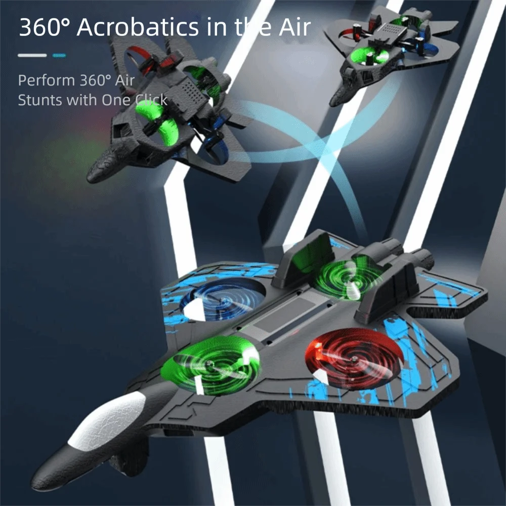 Espuma EPP Control remoto combate de espuma detección de gravedad 2,4G acrobacias cuatro motores helicóptero portátil recargable RC Hobby Jet avión - imagen 3