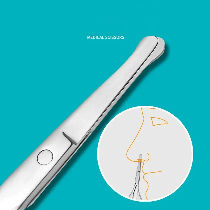 Cortador de cejas redondo, tijeras de pelo de nariz recta, punta para uñas, barba, manicura, maquillaje, herramientas de acero inoxidable - imagen 3