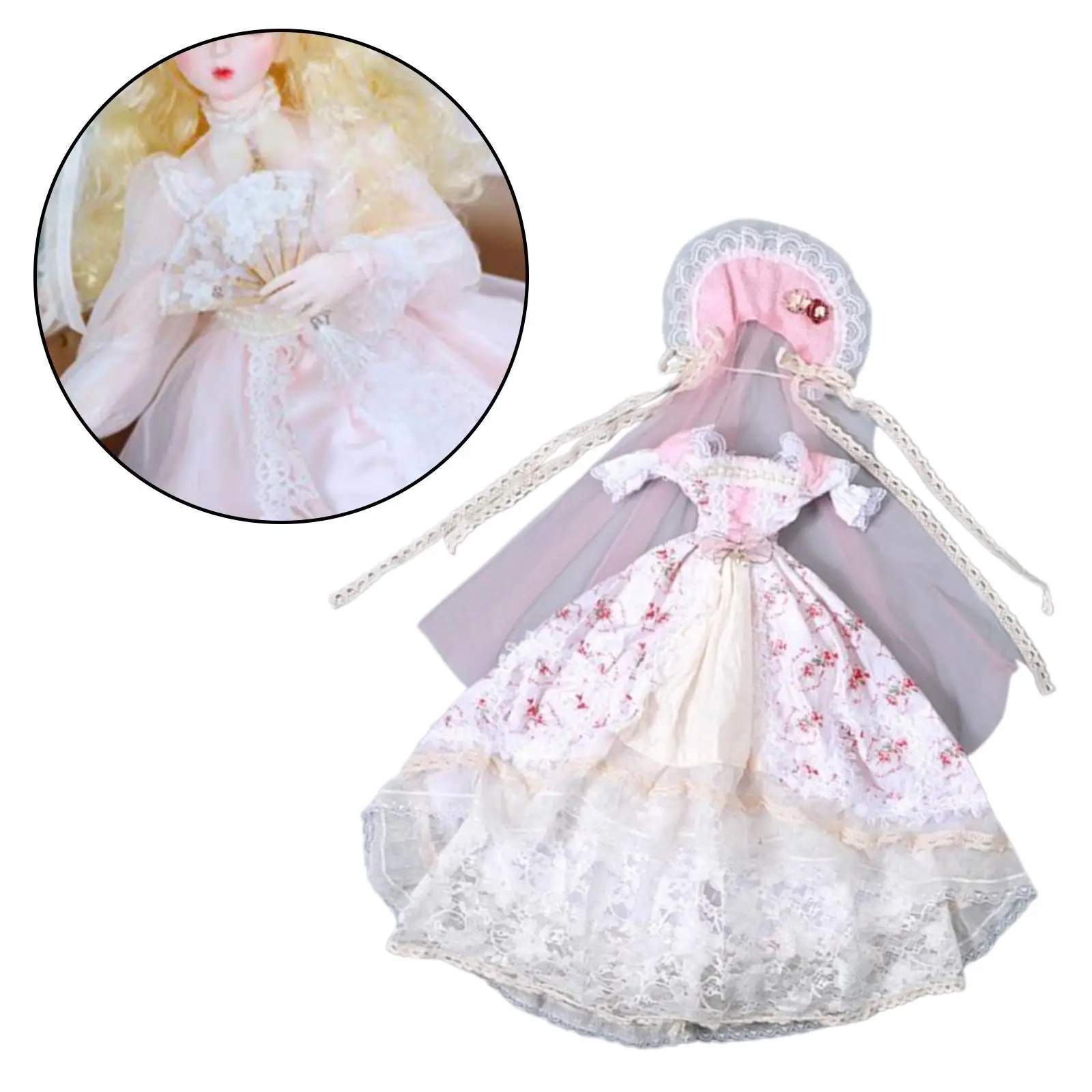 1/3 Doll Princess Dress Costume for Kids DIY Educational Dress Up for 23.62 Inch