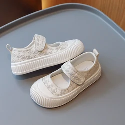 Zapatillas de deporte de verano para niños, nuevos zapatos cómodos y transpirables para niñas, suela gruesa, antideslizantes, suaves, informales, simples, de lona Retro para uso diario