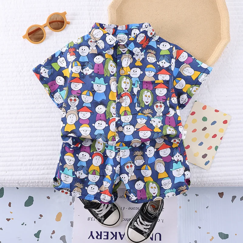 Conjunto veraniego para bebé – Camisa y pantalón corto estampado - imagen 4