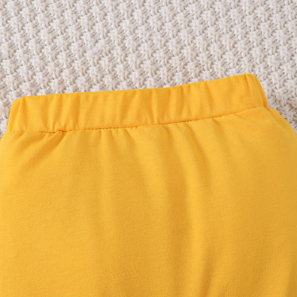 Juego de 4 piezas de oso para bebé recién nacido de 0 a 9 meses |   Body de oso amarillo + sombrero + pantalones amarillos Conjunto de regalo para recién nacido Mono lindo y divertido - imagen 4