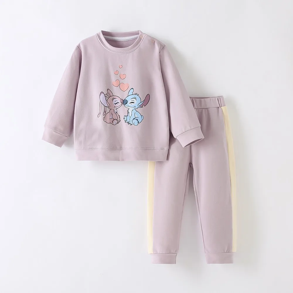 Traje de manga larga con estampado de Mickey para niños, sudadera + Pantalones, 2 unid/set, ropa para niños, moda de otoño, disfraz para niños pequeños, chándal - imagen 2