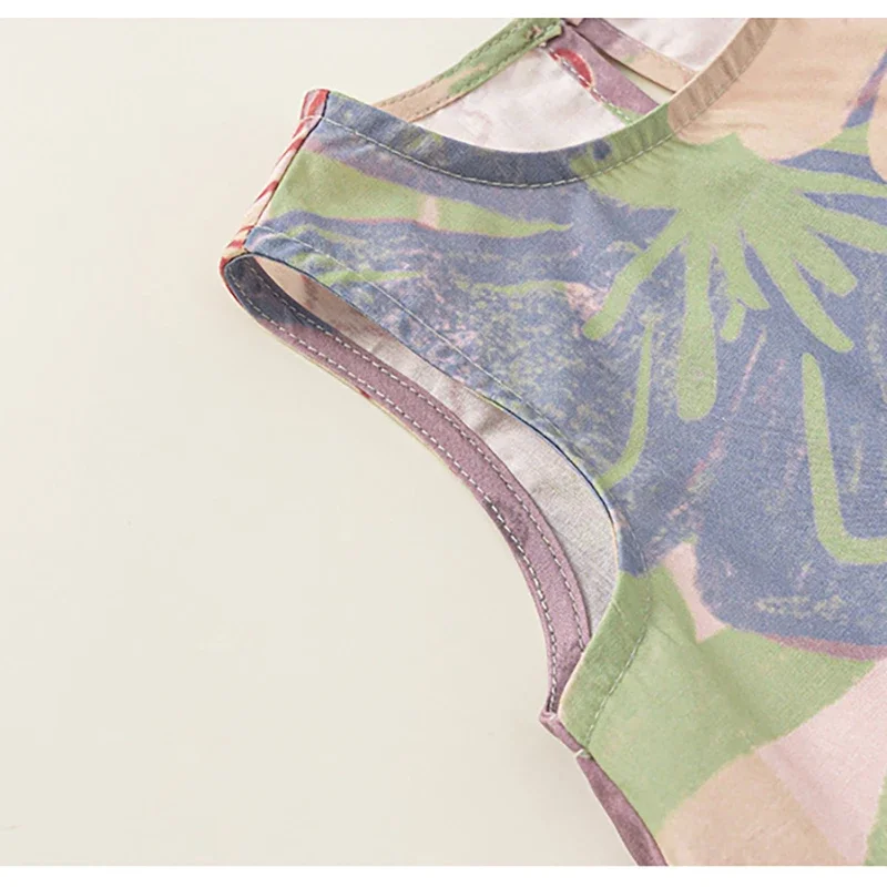 MILANCEL nuevo vestido estampado de verano para niñas vestido bonito sin mangas multicolor 1-7T ropa fina suelta para niños - imagen 5