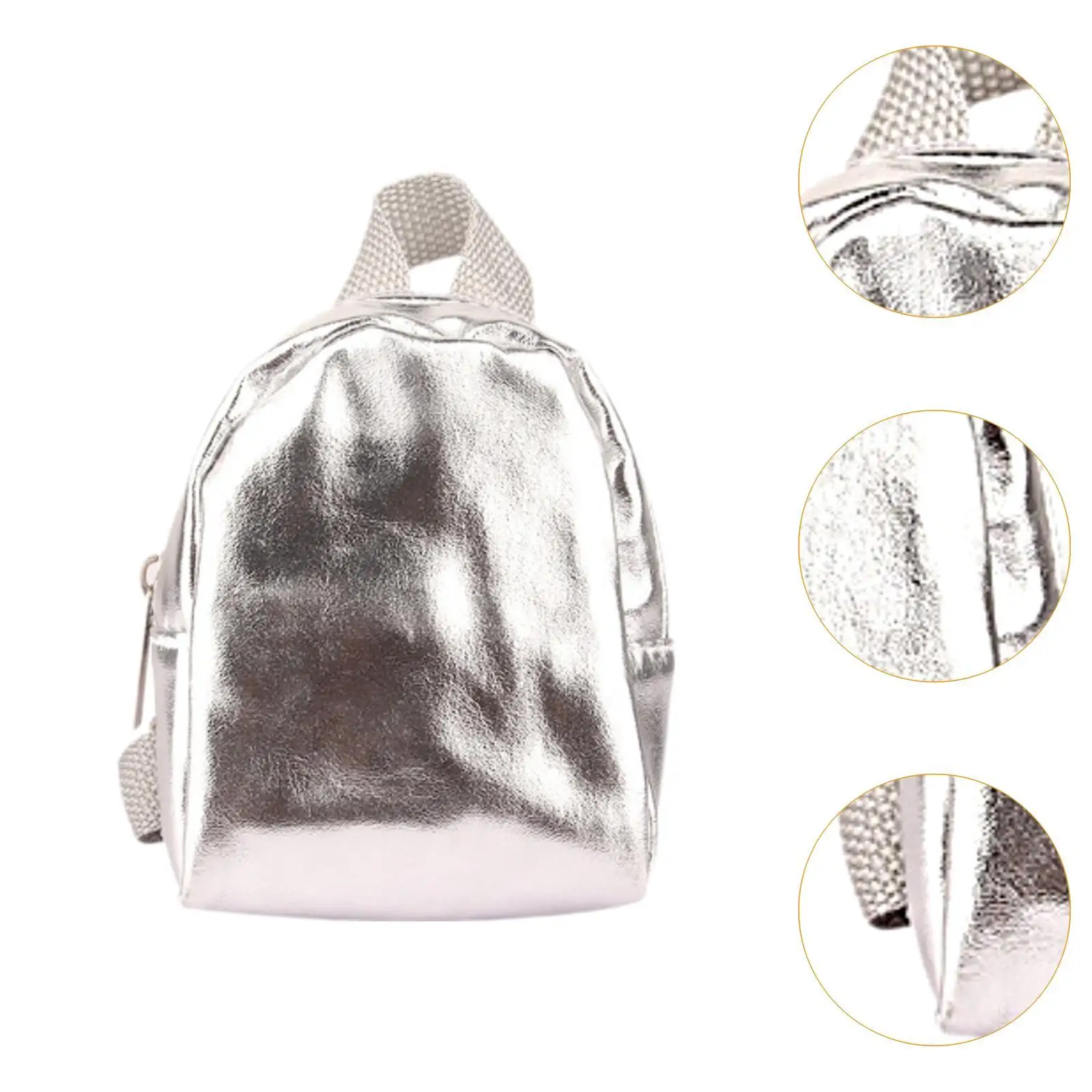 Mochila plateada para muñecas de 18 pulgadas – Diseño elegante y portátil - imagen 4