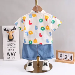 Conjunto verano bebé niño camisa y shorts con letra – Ropa infantil