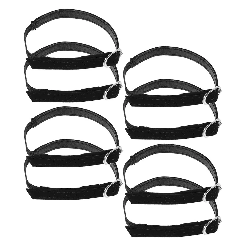 4 pares de correas elásticas ajustables para zapatos de tacón alto, sin instalación, accesorio de cordón antideslizante, zapatos sueltos seguros negros - imagen 3