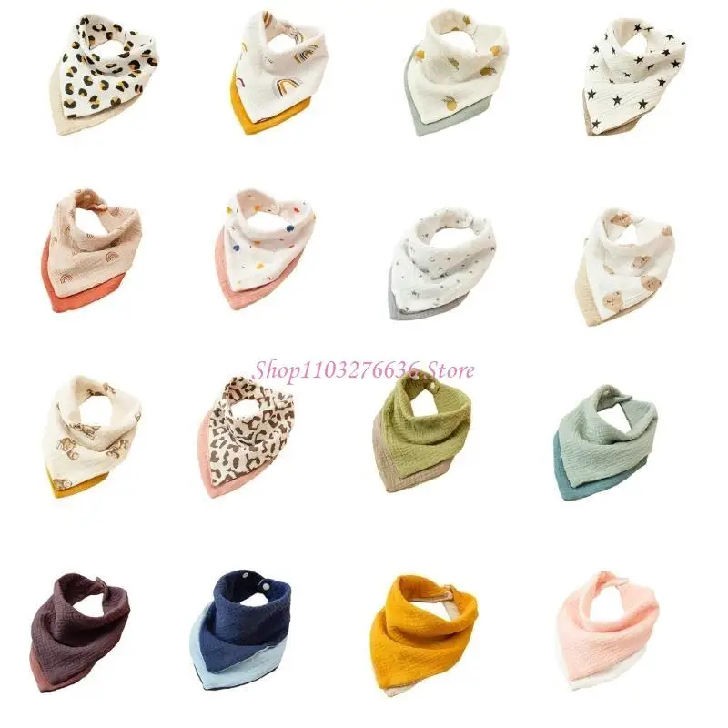 Baberos R6FD para bebé con 4 capas algodón, Baberos para dentición, Baberos para niñas y niños, Baberos para recién - imagen 4