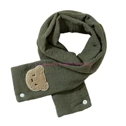 Bufanda infantil con oso – Suave, cálida y antiviento para invierno