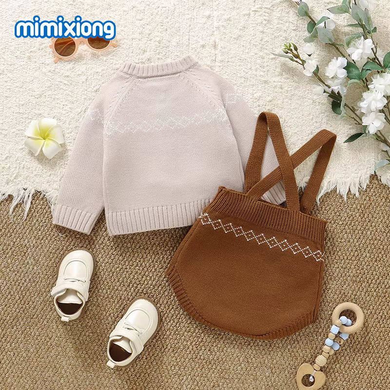 Conjunto cárdigan y mono rojo para niña – Puericultura moderna - imagen 5