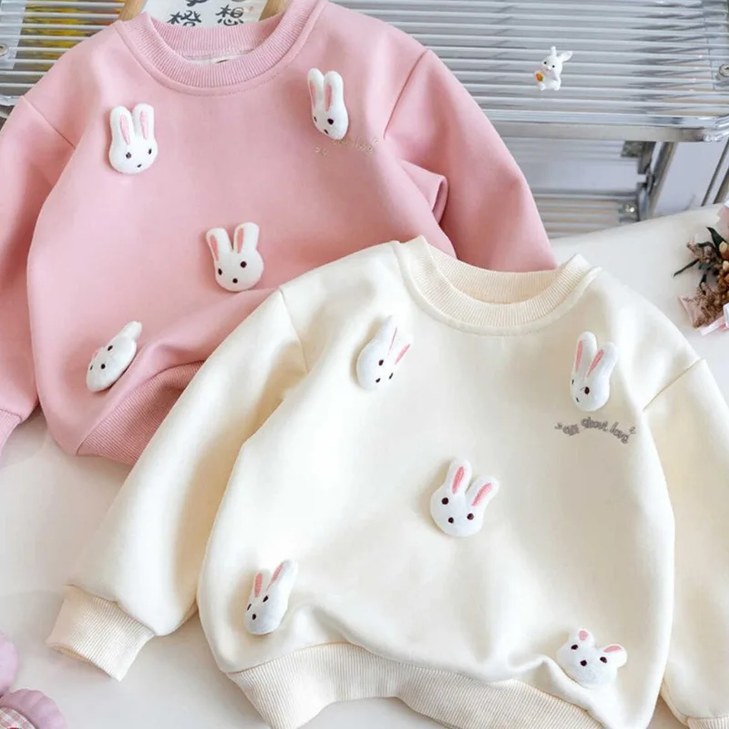 Sudadera de conejito para niña – Manga larga suave para primavera y otoño - imagen 3