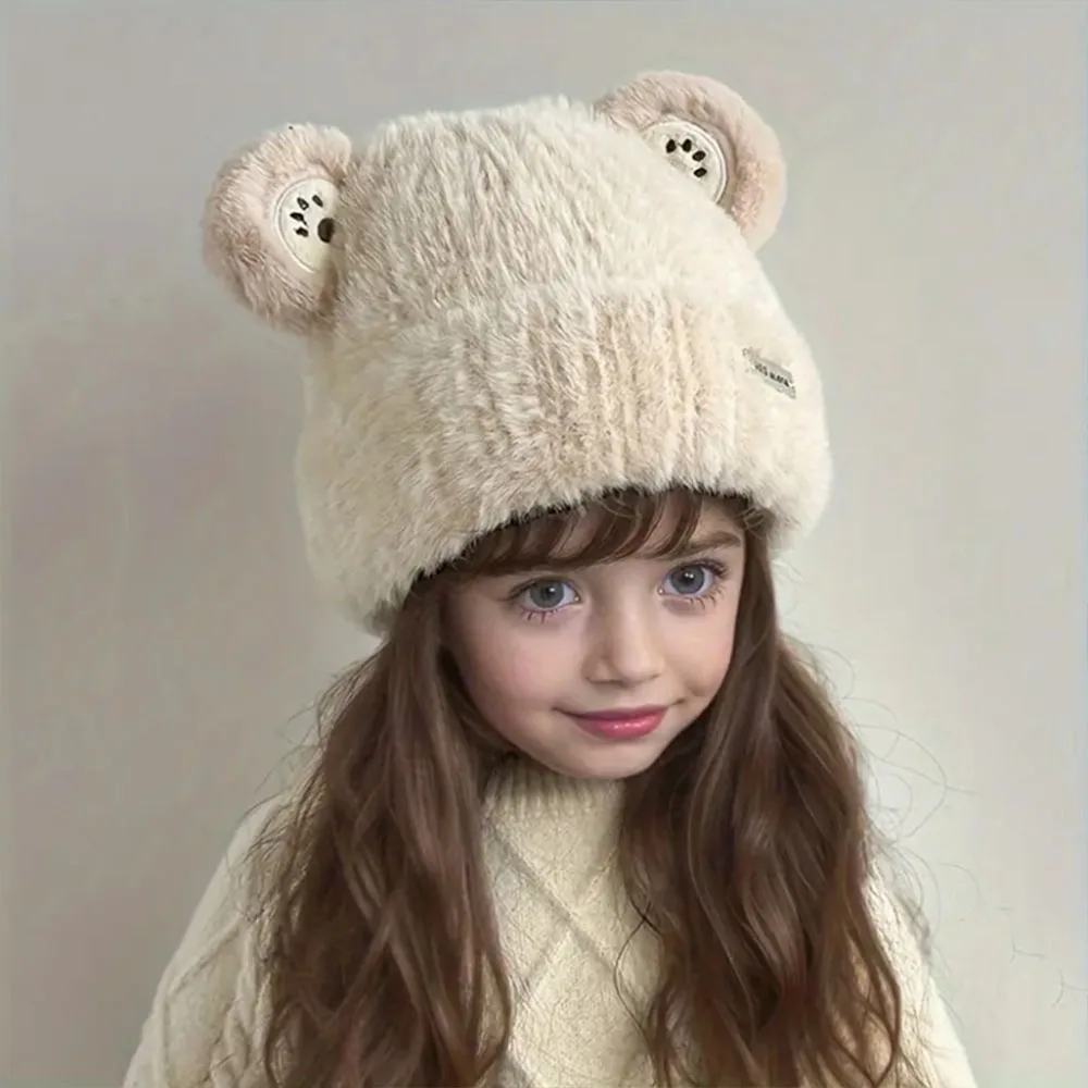 Gorro con protección para los oídos para niños y niñas de 6 a 11 años, gorro grueso y cálido con dibujos animados, bonito e informal, para invierno - imagen 3