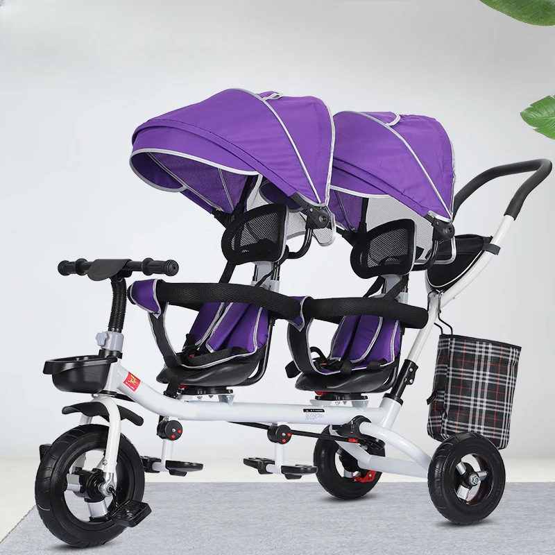 Cochecito doble bidireccional plegable para gemelos multifuncional - imagen 5