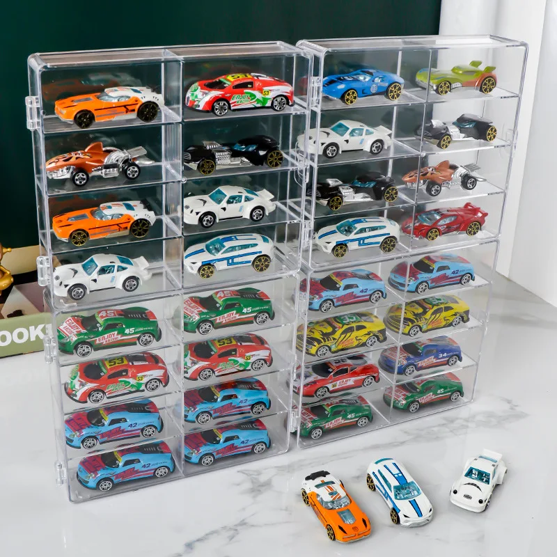 Estante de colección transparente, caja de almacenamiento de modelo de coche, estante de exhibición de adornos de almacenamiento a prueba de polvo, vitrina de coche 1:64, 1 ud. - imagen 2