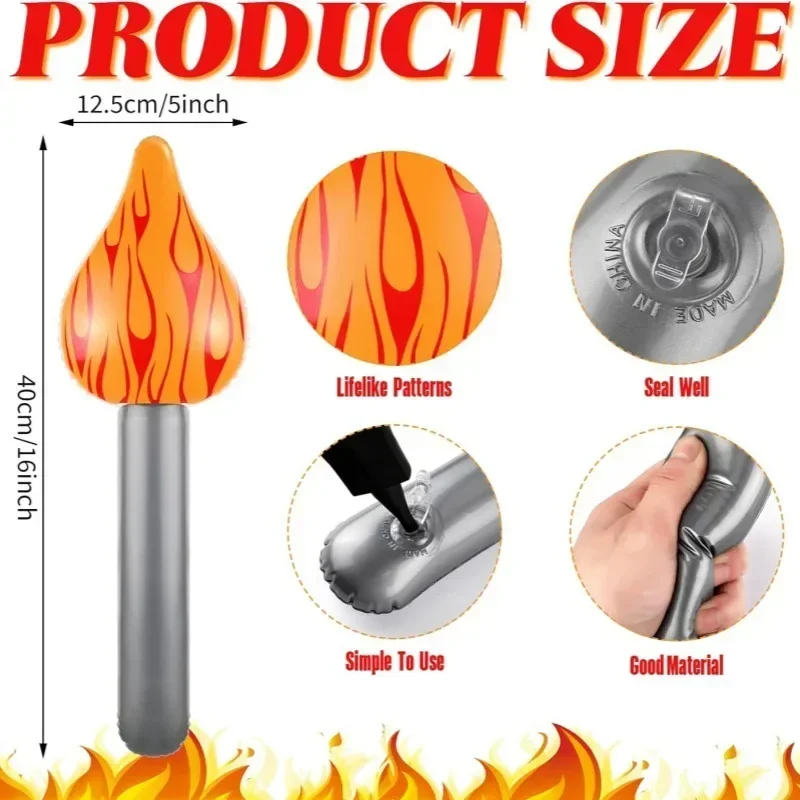 Linterna inflable de 1/5 piezas para niños, juguete de simulación, divertido, se infla para Halloween, Cosplay, fiesta temática, juegos deportivos - imagen 2