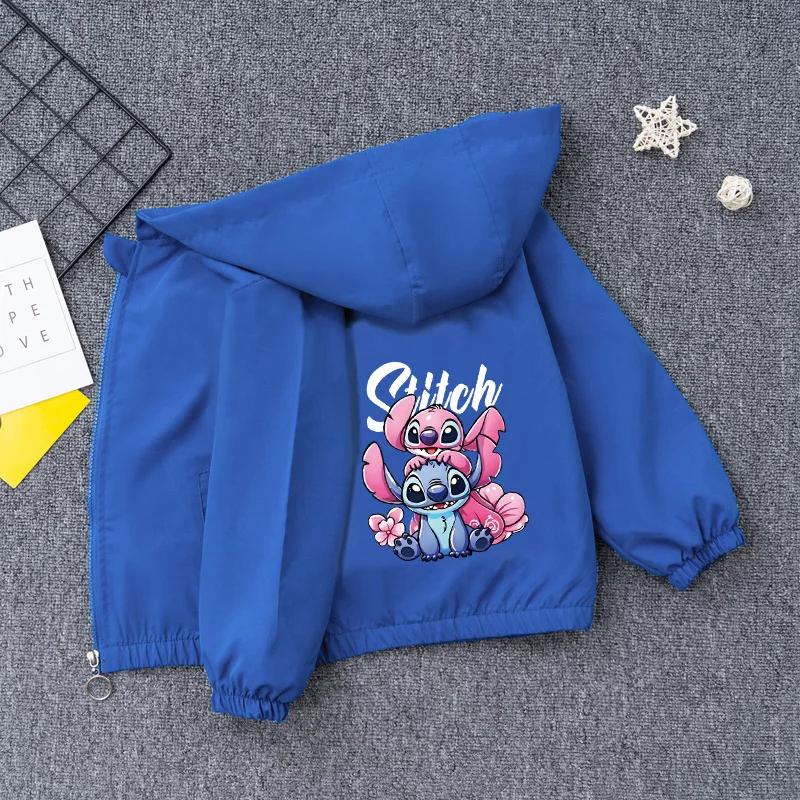 Primavera otoño bebé niñas niños chaqueta con capucha moda dibujos animados Lilo y Stitch prendas de vestir exteriores Tops niños rompevientos abrigo niños ropa - imagen 4