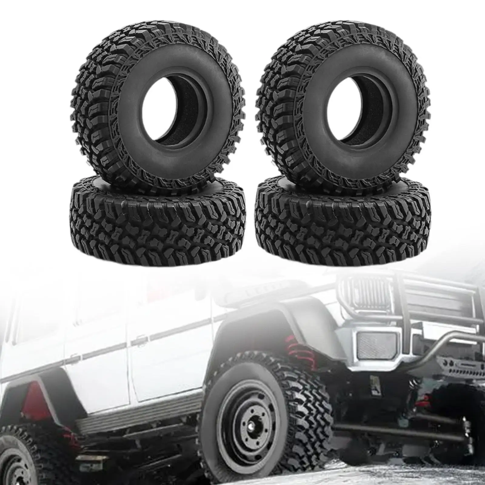 4Pcs 1/10 RC Car Tires Parts Easy to Install Accessory Rock Crawler Car Wheels RC Model Climbing Cars Tires Accessories