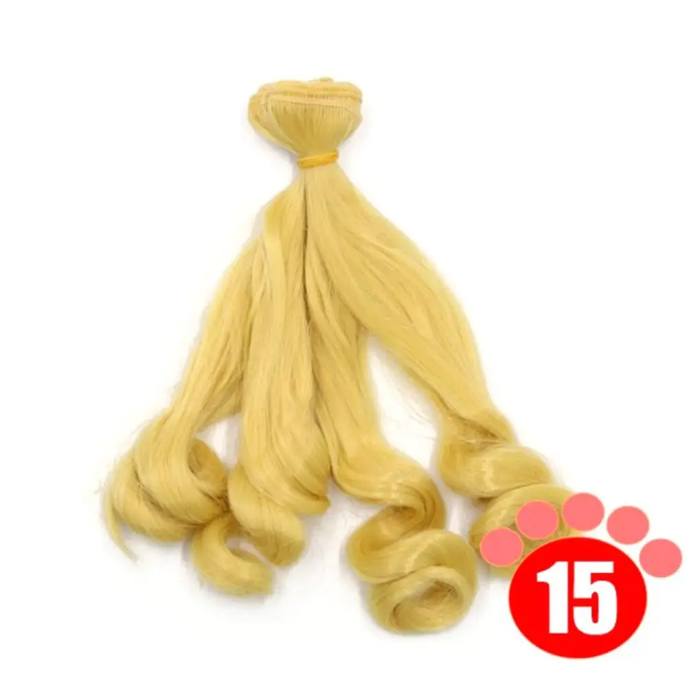 Peluca BJD rizada de fibra resistente al calor para DIY, color liso - imagen 4