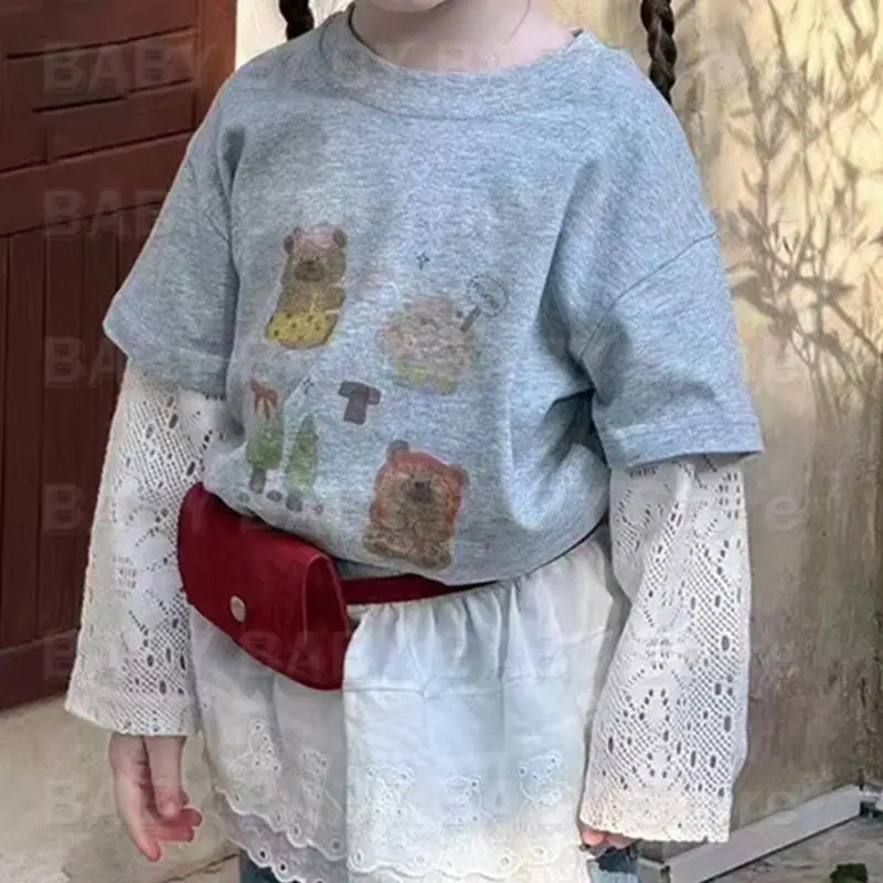 Q81A Doble Doble Decorative Delantal infantil Babytrimed falda para aspecto único único - imagen 4