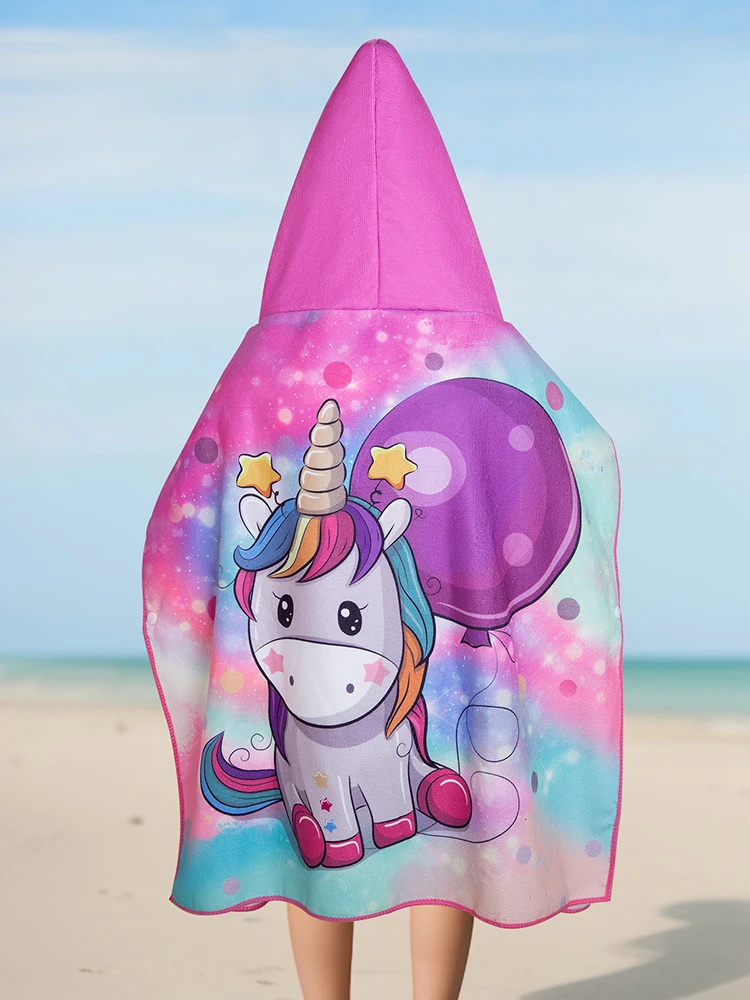 Toalla de baño con capucha infantil unicornio suave - imagen 4
